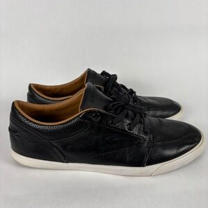 LACOSTE, Men's Size 13 US Shoes Black Leather